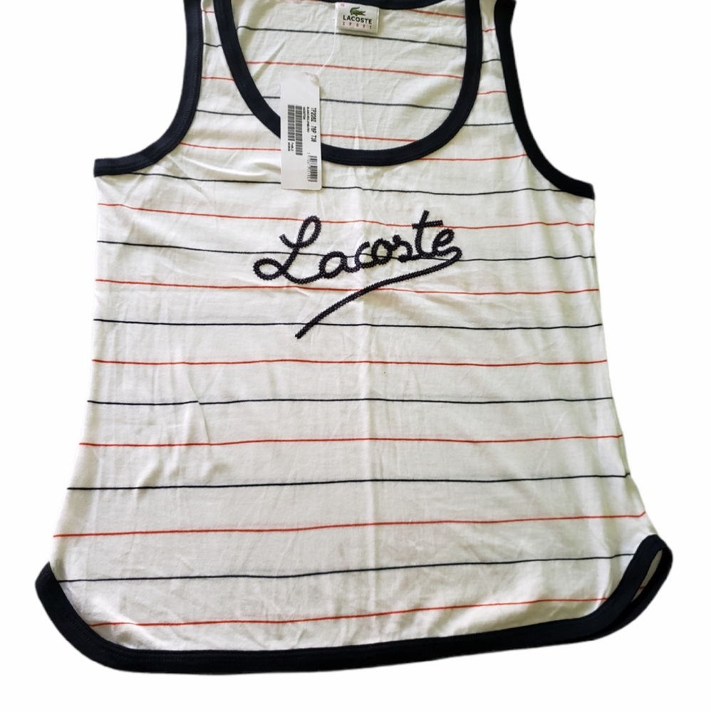 🌷Lacoste Sport Woman's Striped Tank Top NWT